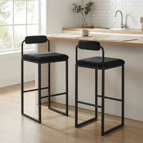 Black metal bar stools - bar, set