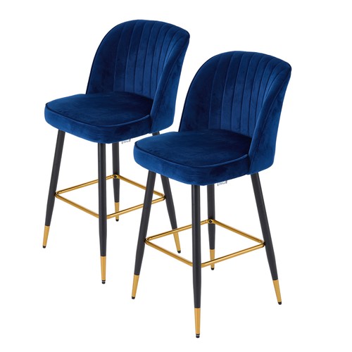 2pcs bar stools velvet counter - 2pcs,