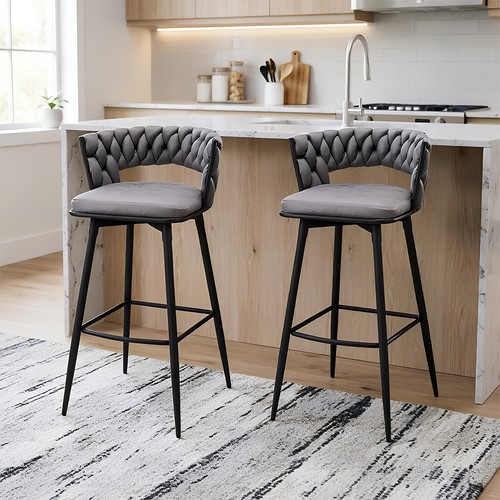2pcs grey swivel - bar, stools
