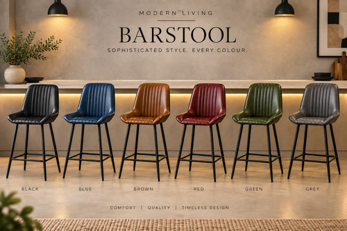 Leather bar stool - bar,