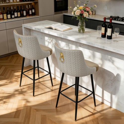 Set leather bar stools - of, 2