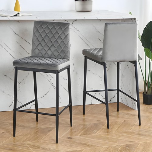 2pcs velvet bar stools counter - velvet,