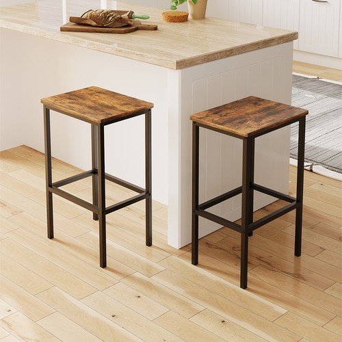 2pcs wooden seat bar stools - wooden,