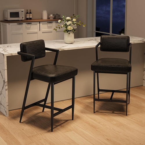 2pcs height back barstools - 2pcs,